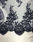 Navy Oswald Embroidered Lace Fabric - Fashion Fabrics LLC