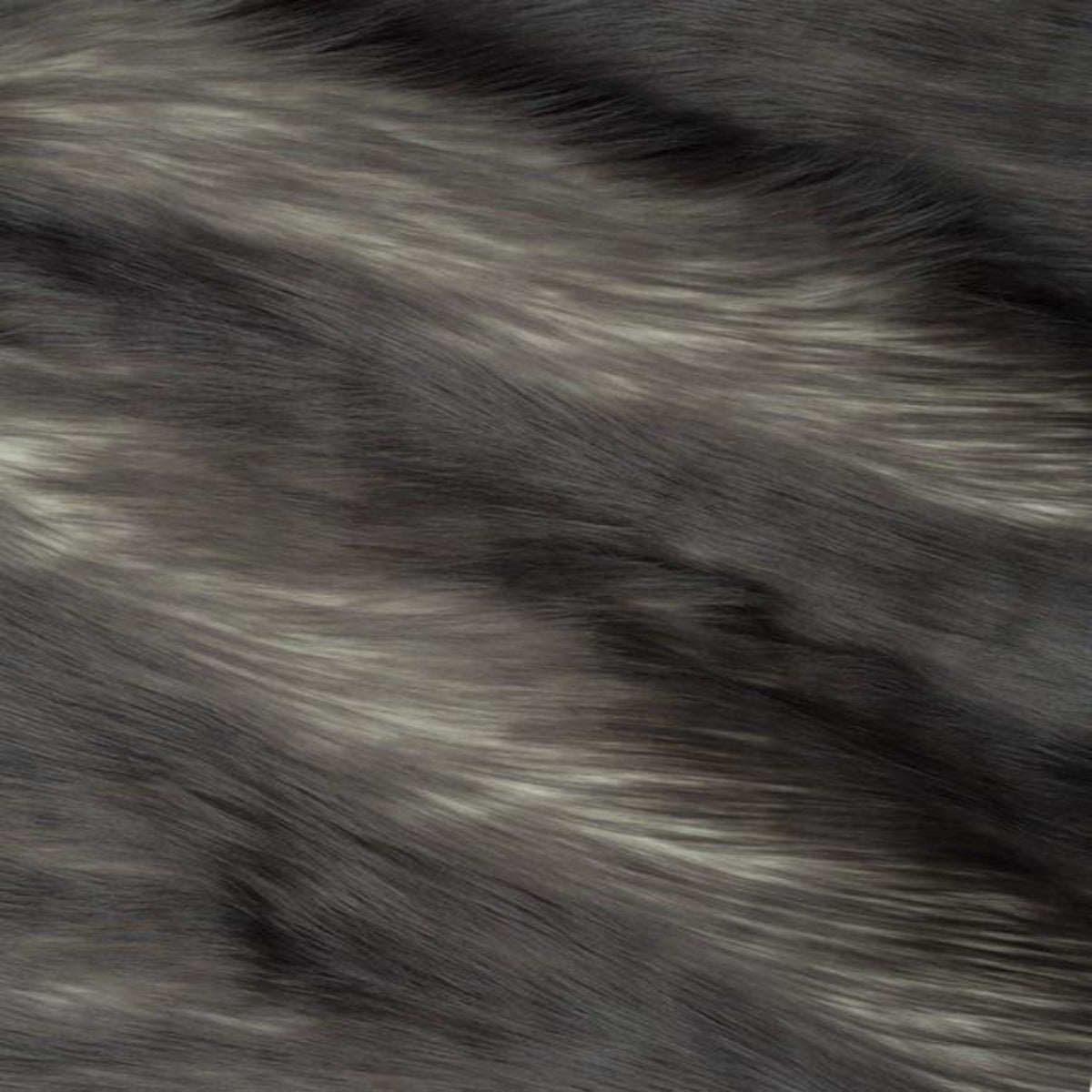 Gray | White Luxury Faux Fur Shag Fabric - Fashion Fabrics Los Angeles 