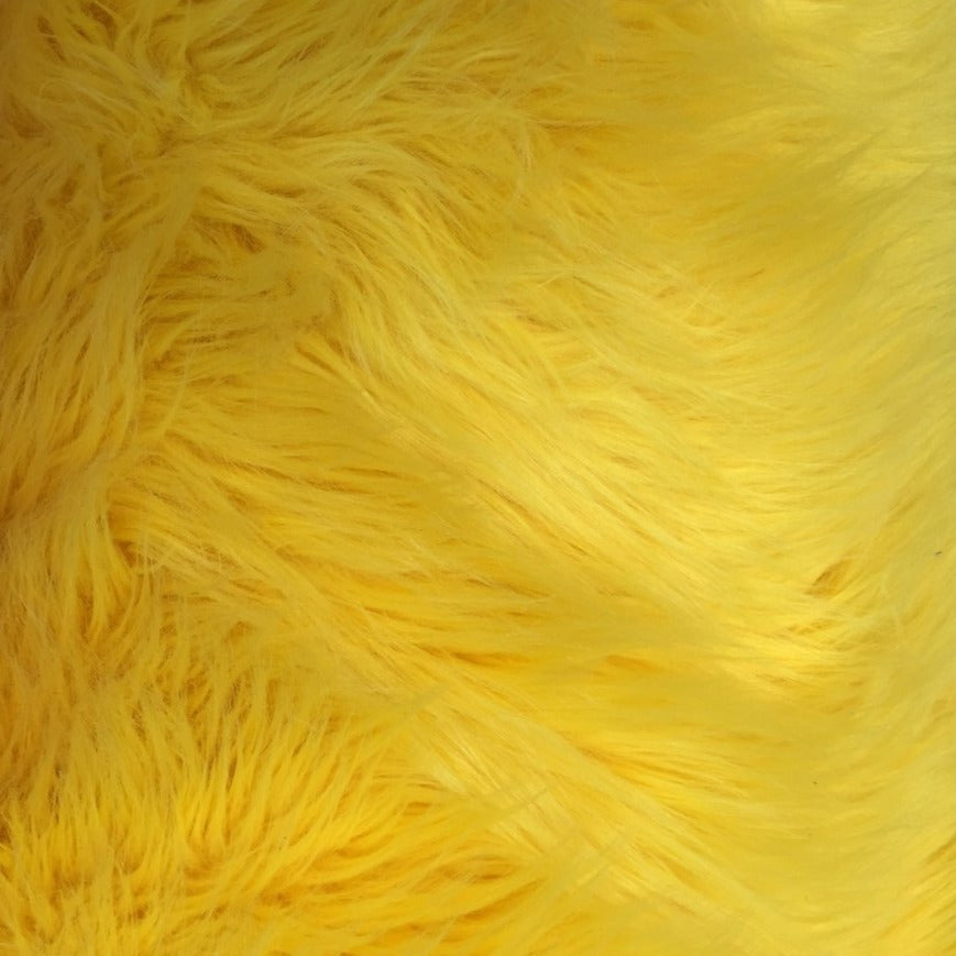 Yellow Luxury Long Pile Shaggy Faux Fur Fabric - Fashion Fabrics Los Angeles 