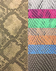Black Matte Python Snake Skin Vinyl Fabric - Fashion Fabrics Los Angeles 