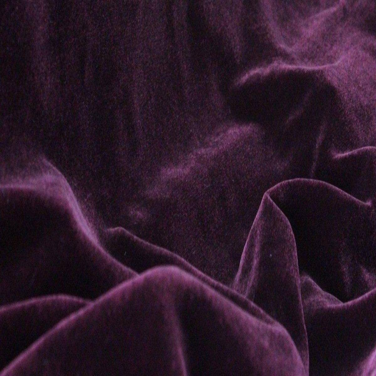 Eggplant Purple Silk Velvet Fabric - Fashion Fabrics Los Angeles 