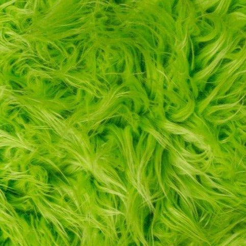 Lime Green Mongolian Long Pile Faux Fur Fabric - Fashion Fabrics Los Angeles 