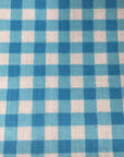 Aqua Blue White Gigham Checkered Poly Cotton Fabric - Fashion Fabrics Los Angeles 