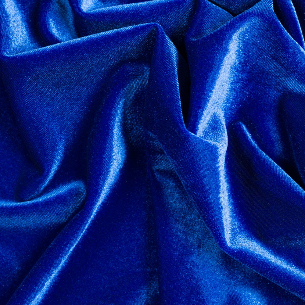Royal Blue Stretch Velvet Apparel Spandex Fabric - Fashion Fabrics Los Angeles 