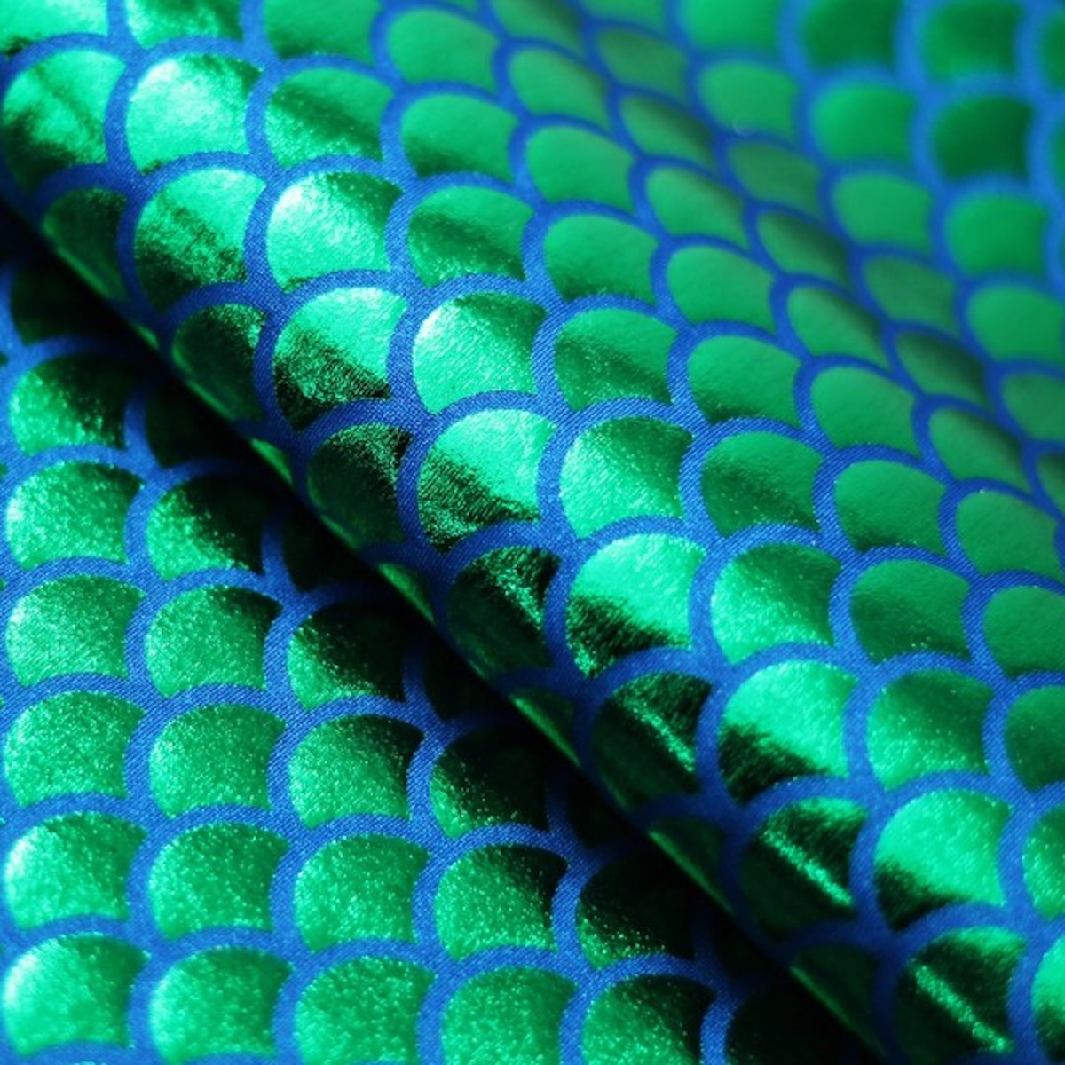 Blue Green Mermaid Scale Spandex Fabric - Fashion Fabrics LLC