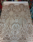 Blush Chantal Deluxe Sequins Lace Fabric - Fashion Fabrics LLC