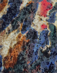 Tela de terciopelo elástico con teñido anudado ácido multicolor burdeos