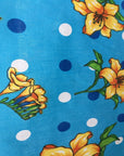 Blue Lily Flowers Poly Cotton Fabric - Fashion Fabrics Los Angeles 