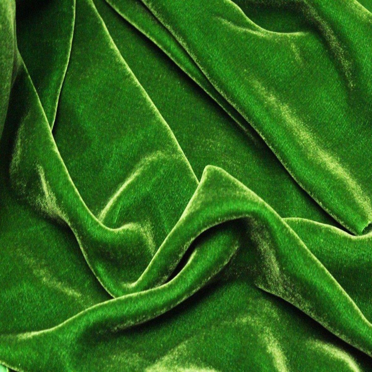 Green Silk Velvet Fabric - Fashion Fabrics Los Angeles 