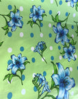 Green Lily Flowers Poly Cotton Fabric - Fashion Fabrics Los Angeles 
