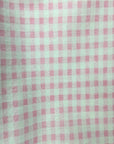 Light Pink White Gingham Checkered Poly Cotton Fabric - Fashion Fabrics Los Angeles 