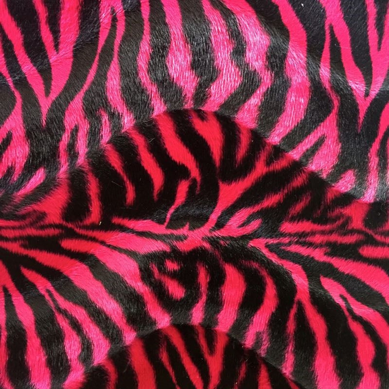 Red Small Zebra Velboa Faux Fur Fabric - Fashion Fabrics Los Angeles 