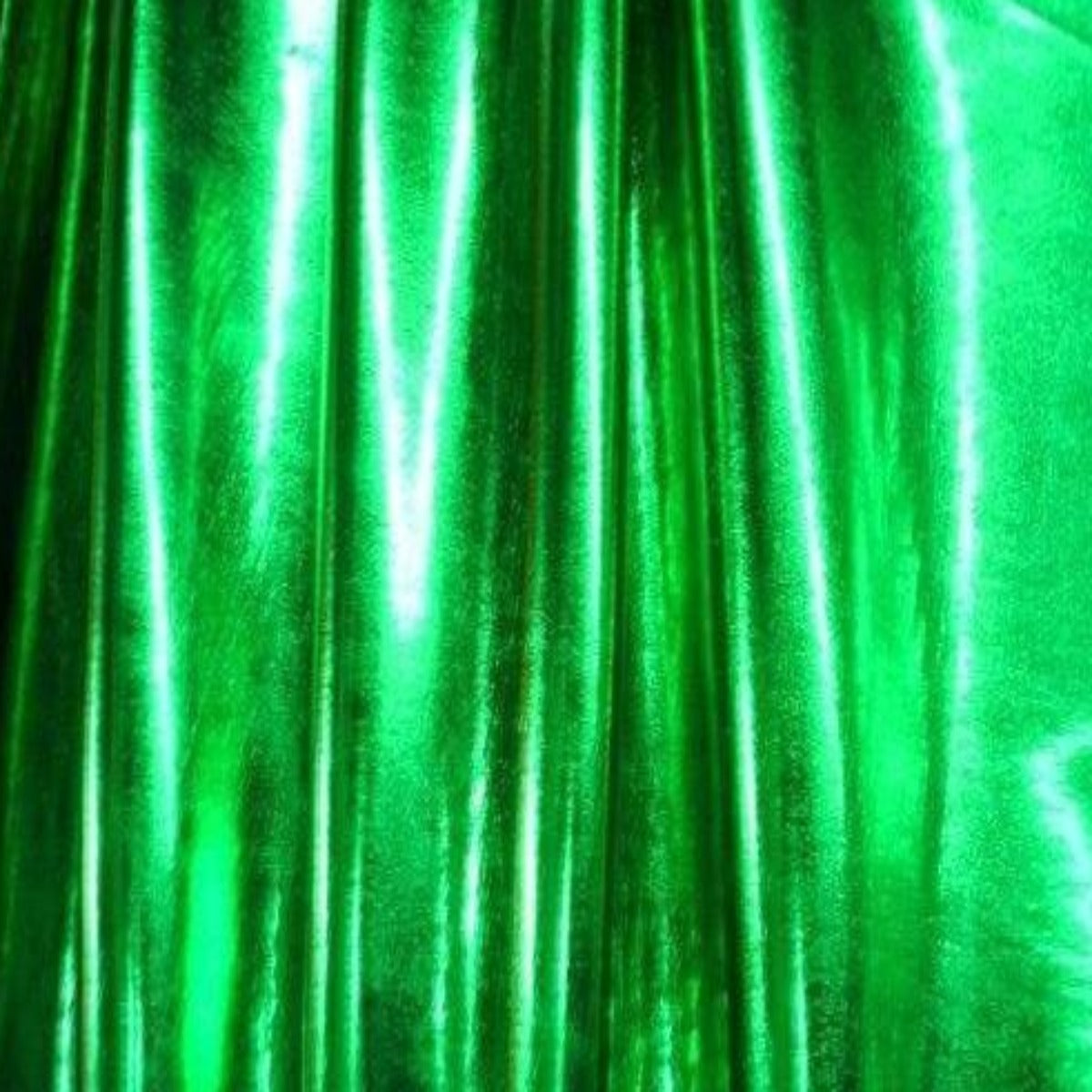 Green Metallic Foil Spandex Apparel Fabric - Fashion Fabrics Los Angeles 