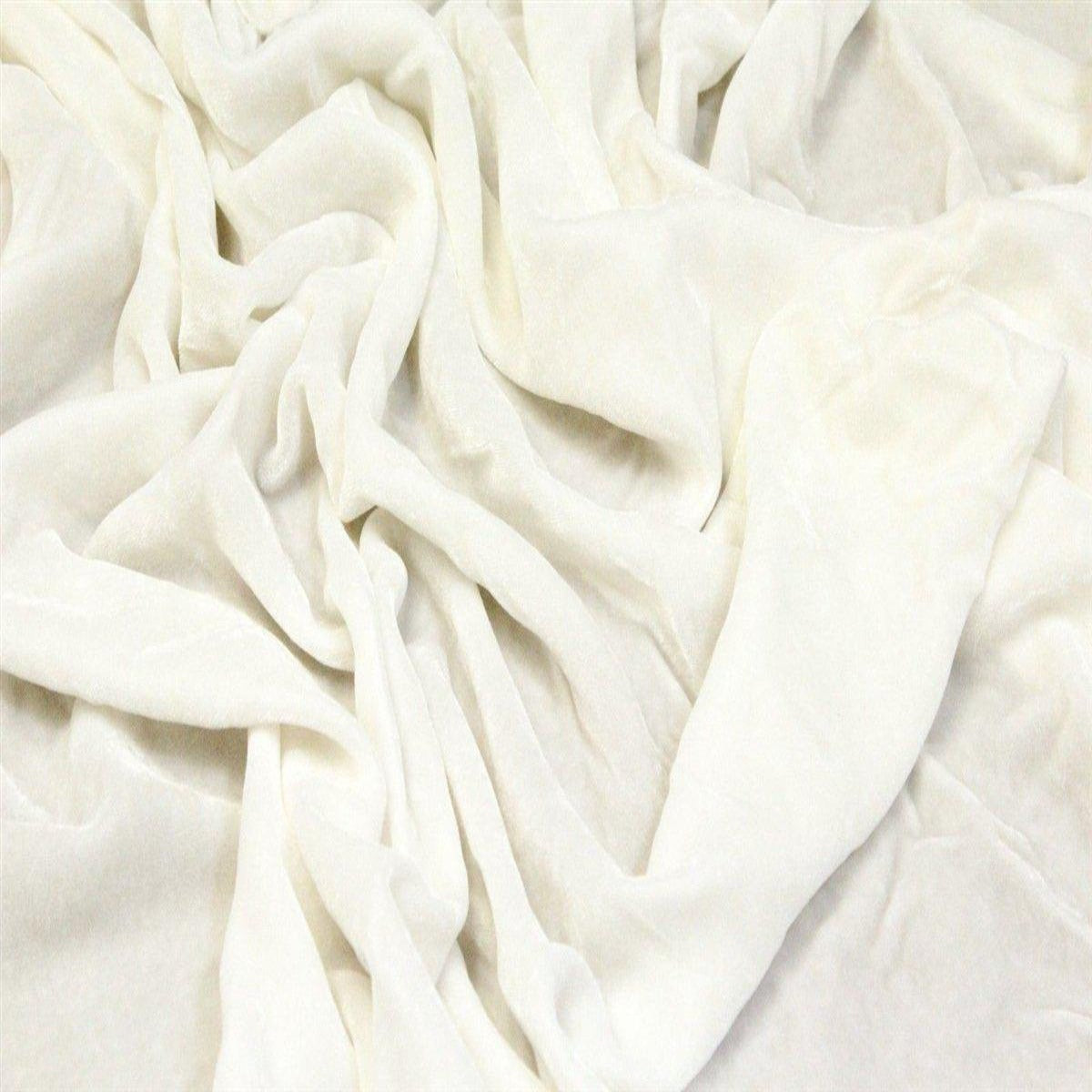 Off White Silk Velvet Fabric - Fashion Fabrics Los Angeles 