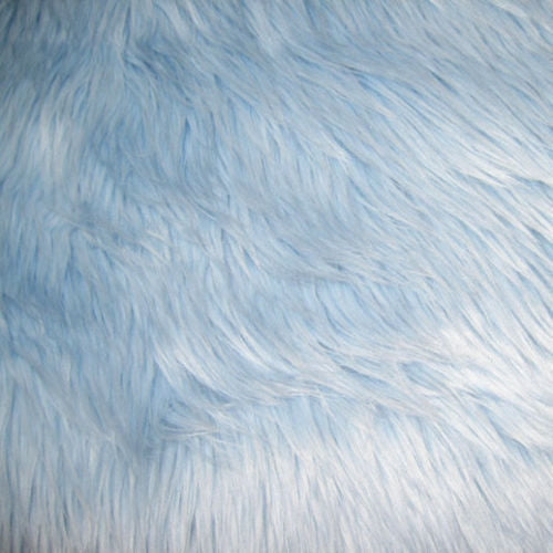 Baby Blue Luxury Long Pile Shaggy Faux Fur Fabric - Fashion Fabrics Los Angeles 