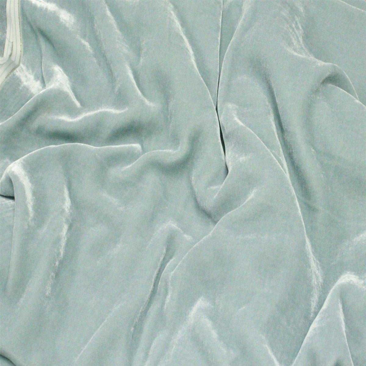 Ice Blue Silk Velvet Fabric - Fashion Fabrics Los Angeles 