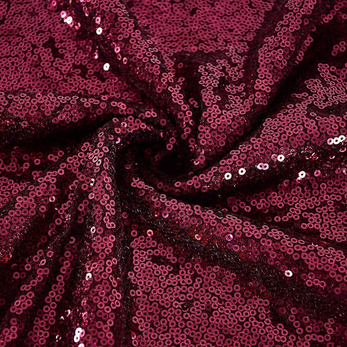 Burgundy Mini Disc All Over Sequin Nylon Mesh Fabric - Fashion Fabrics LLC