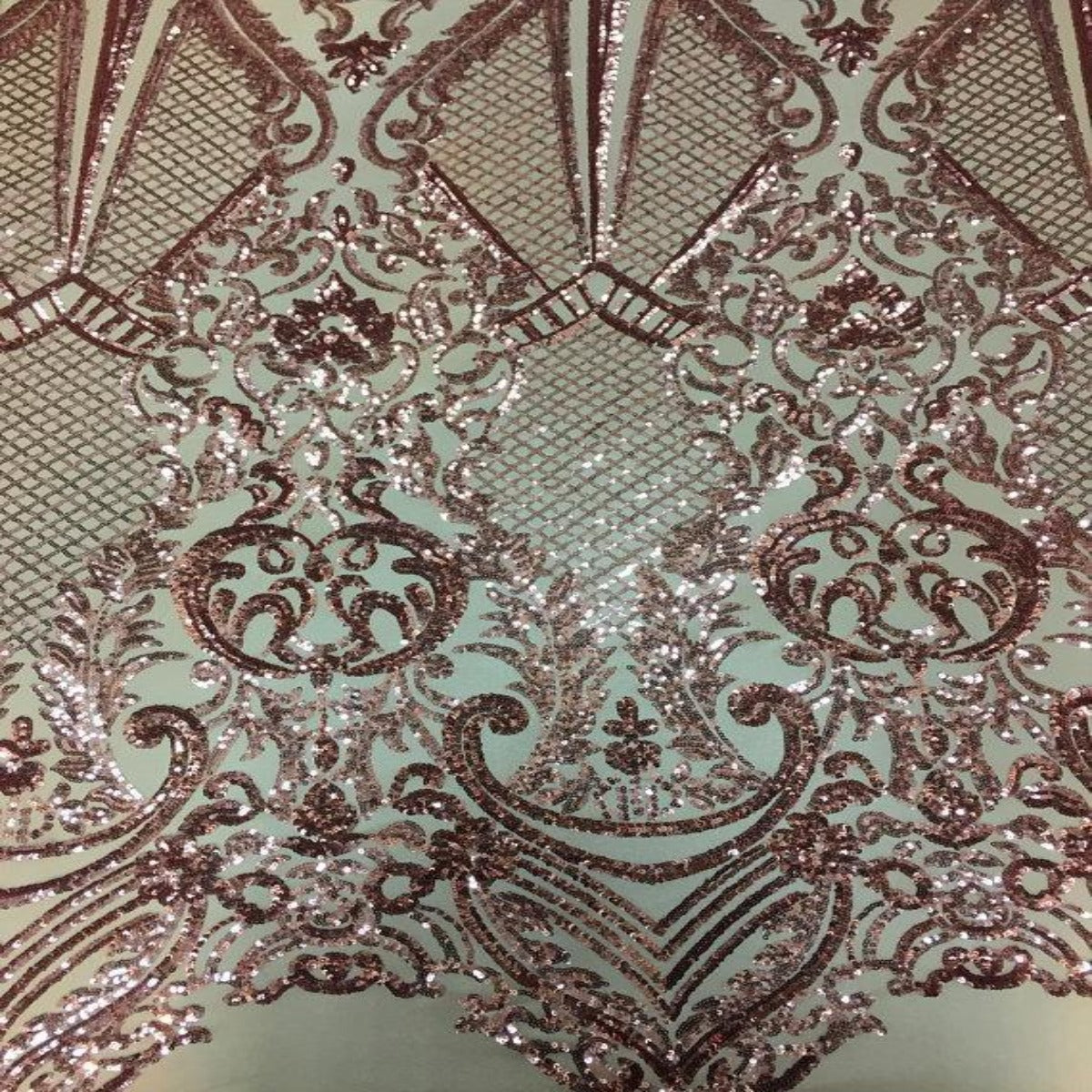 Dusty Rose Chantal Deluxe Sequins Lace Fabric - Fashion Fabrics LLC