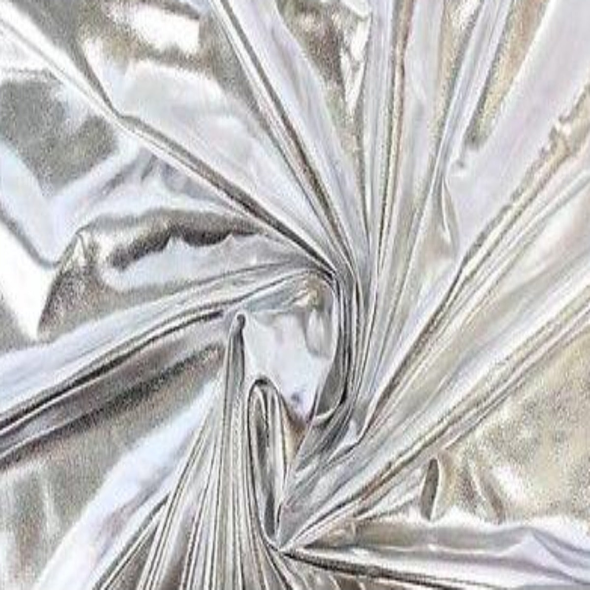 Silver Metallic Foil Apparel Spandex Fabric - Fashion Fabrics Los Angeles 