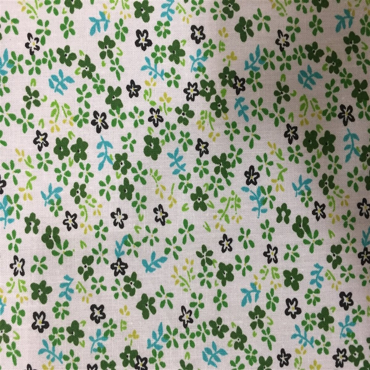 Green Small Floral Print Poly Cotton Fabric - Fashion Fabrics Los Angeles 