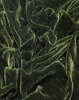 Olive Green Silk Velvet Fabric - Fashion Fabrics Los Angeles 