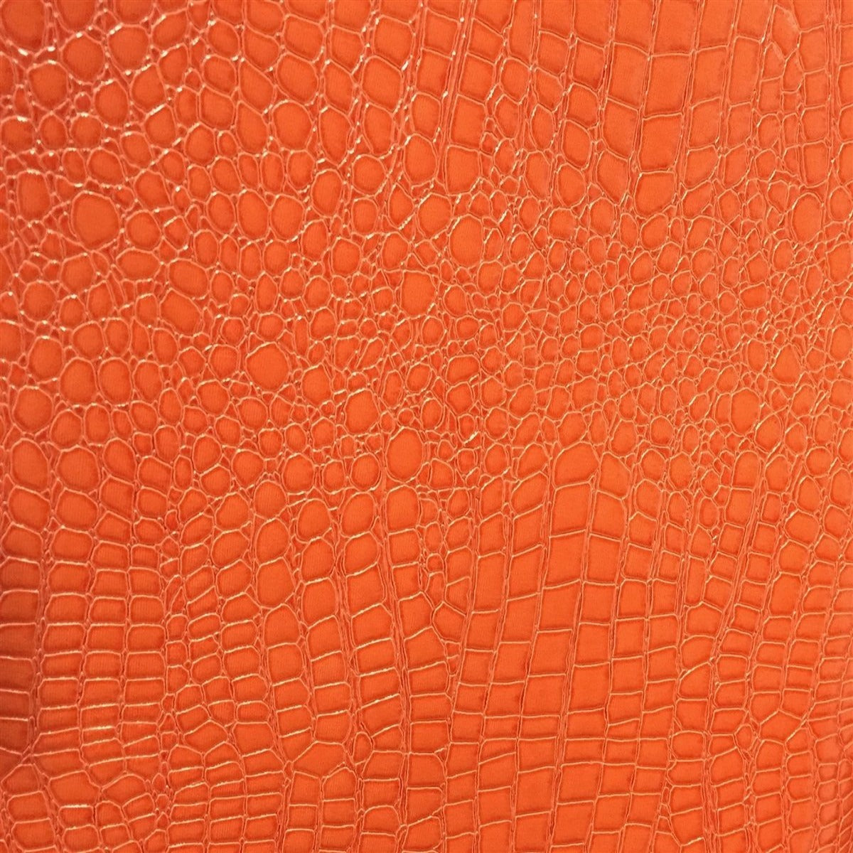 Orange Crocodile Vinyl Fabric - Fashion Fabrics Los Angeles 