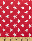 Red Patriotic Star Print Poly Cotton Fabric - Fashion Fabrics Los Angeles 