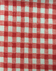 Red White Gingham Checkered Poly Cotton Fabric - Fashion Fabrics Los Angeles 