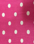 Hot Pink White Small Polka Dot Print Poly Cotton Fabric - Fashion Fabrics Los Angeles 