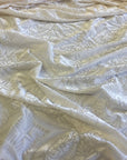 White Lili Burnout Stretch Velvet Spandex Fabric - Fashion Fabrics Los Angeles 