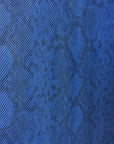 Blue Matte Python Snake Skin Vinyl Fabric - Fashion Fabrics Los Angeles 