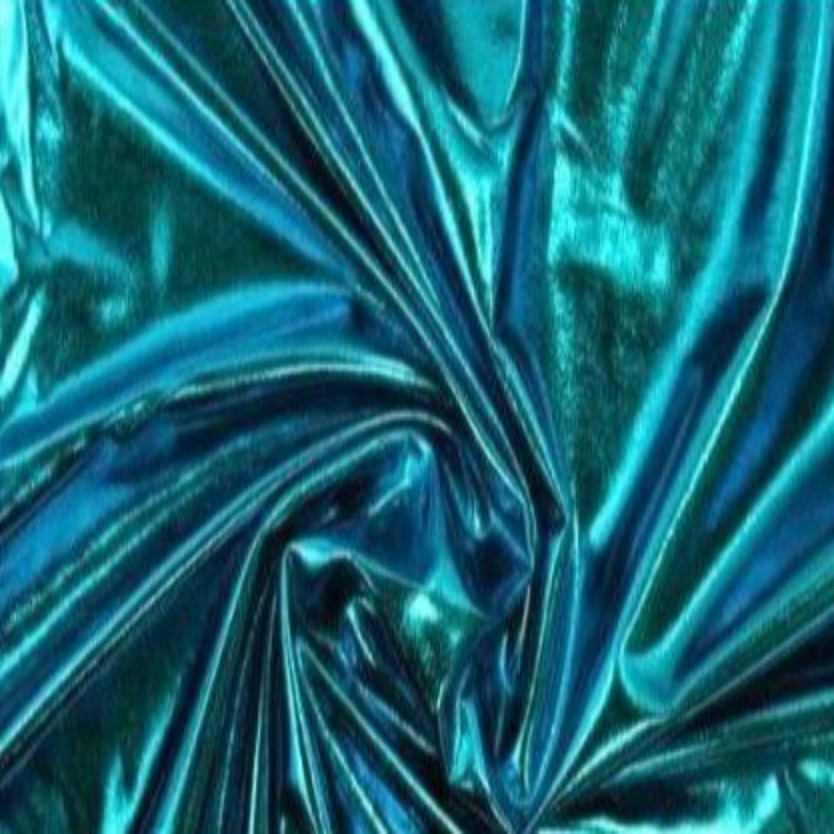 Teal Blue Metallic Foil Apparel Spandex Fabric - Fashion Fabrics Los Angeles 