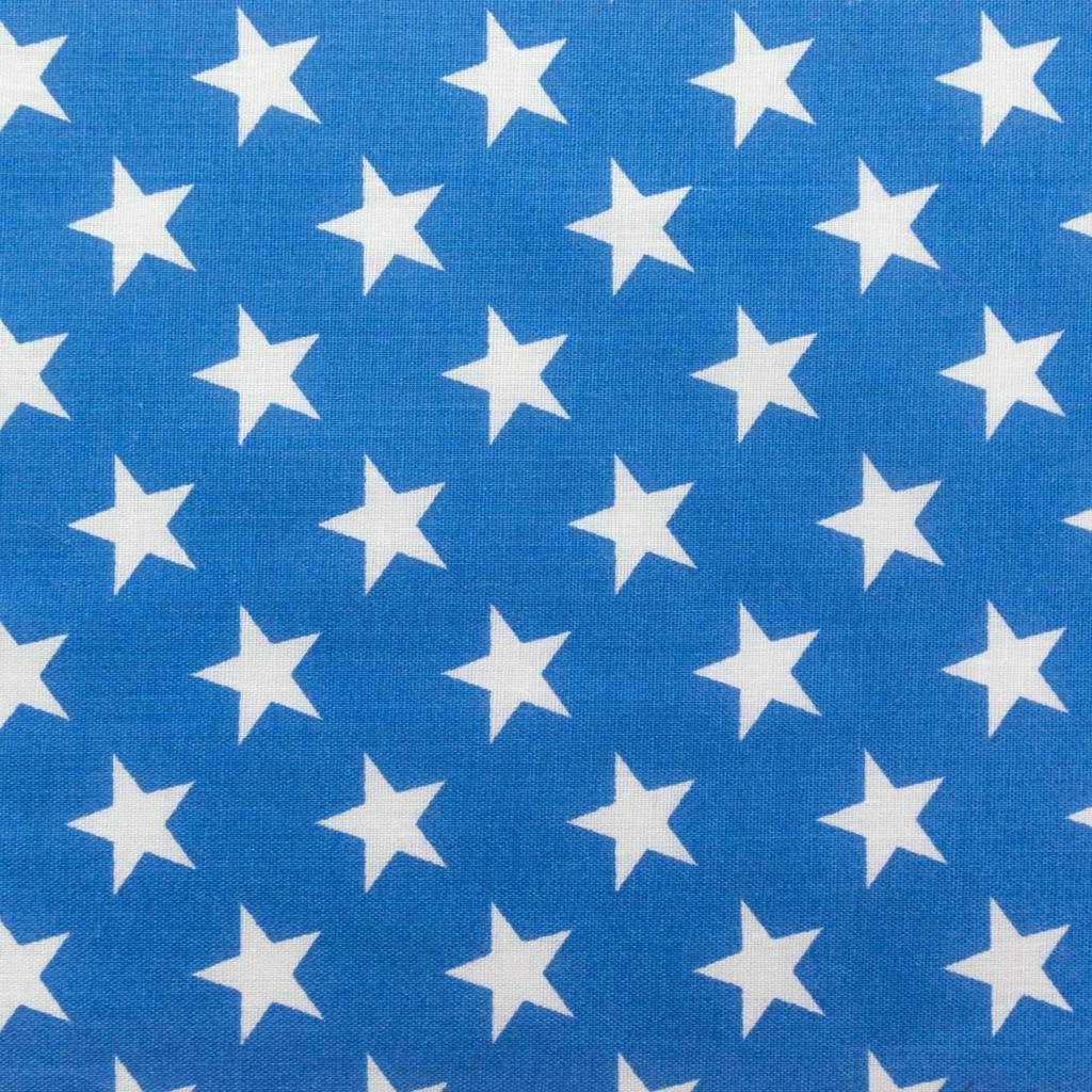 Blue Patriotic Star Print Poly Cotton Fabric - Fashion Fabrics Los Angeles 