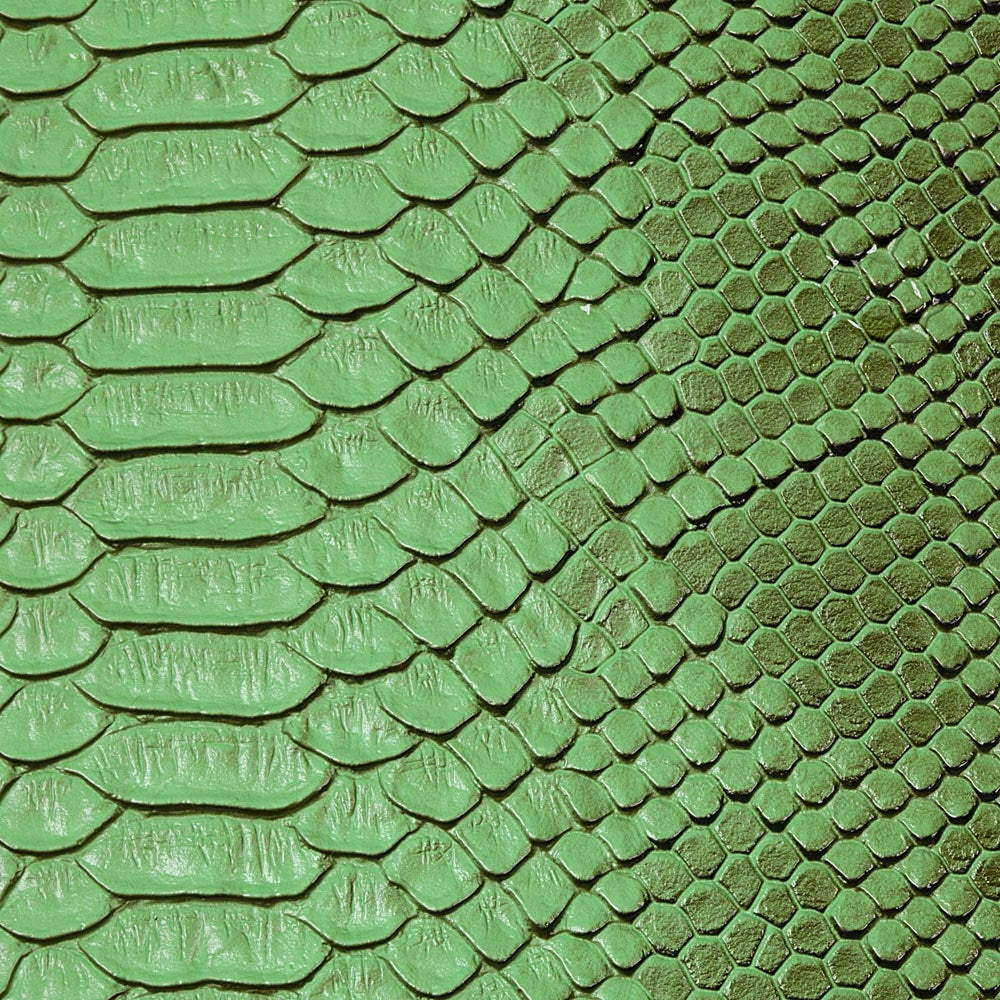 Green Faux Viper Sopythana Snake Skin Vinyl Fabric - Fashion Fabrics Los Angeles 