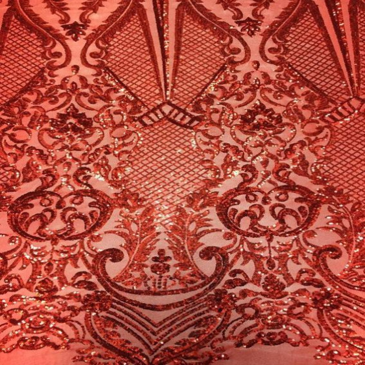 Red Chantal Deluxe Sequins Lace Fabric - Fashion Fabrics LLC