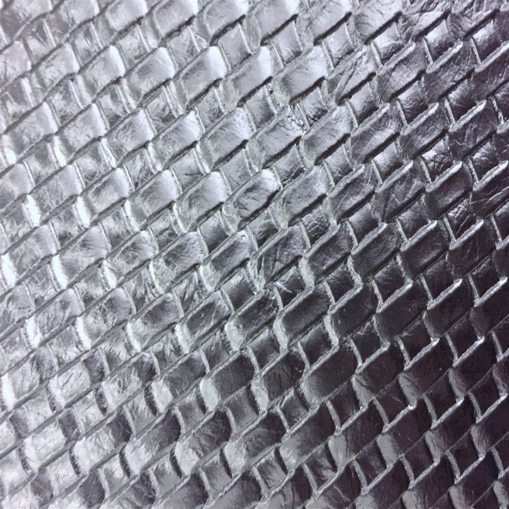 Silver Basket Weave Vinyl Fabric, Silver Woven Vinyl Fabric Fashion