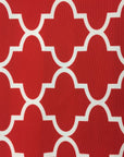 Red White Moroccan Print Indoor Outdoor Fabric - Fashion Fabrics Los Angeles 