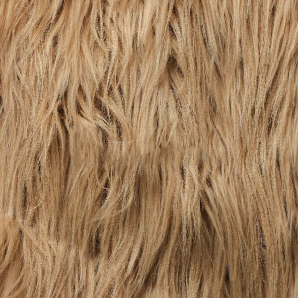 Camel Brown Luxury Long Pile Shaggy Faux Fur Fabric - Fashion Fabrics Los Angeles 