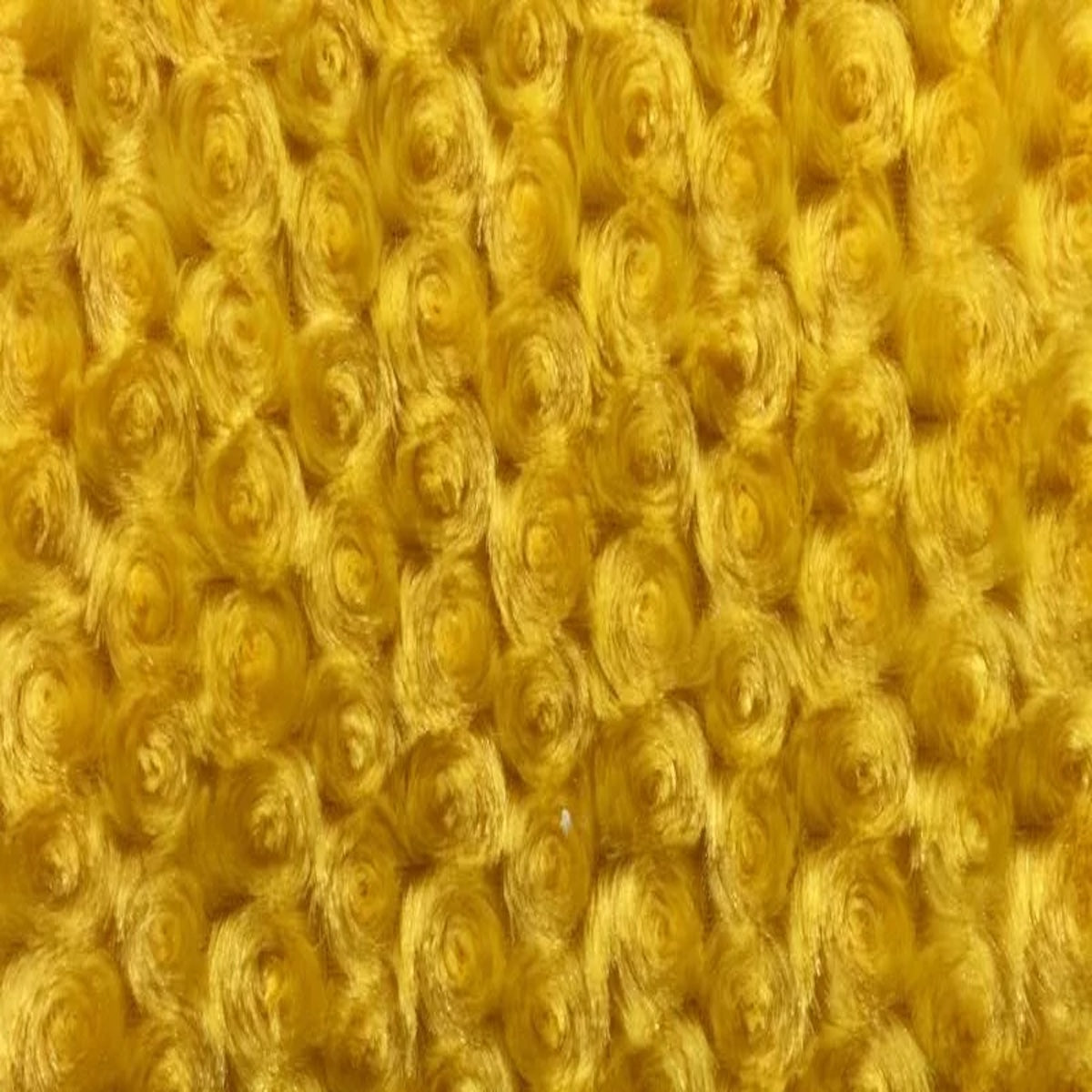 Canary Yellow Swirl Rosebud Faux Fur Fabric - Fashion Fabrics LLC