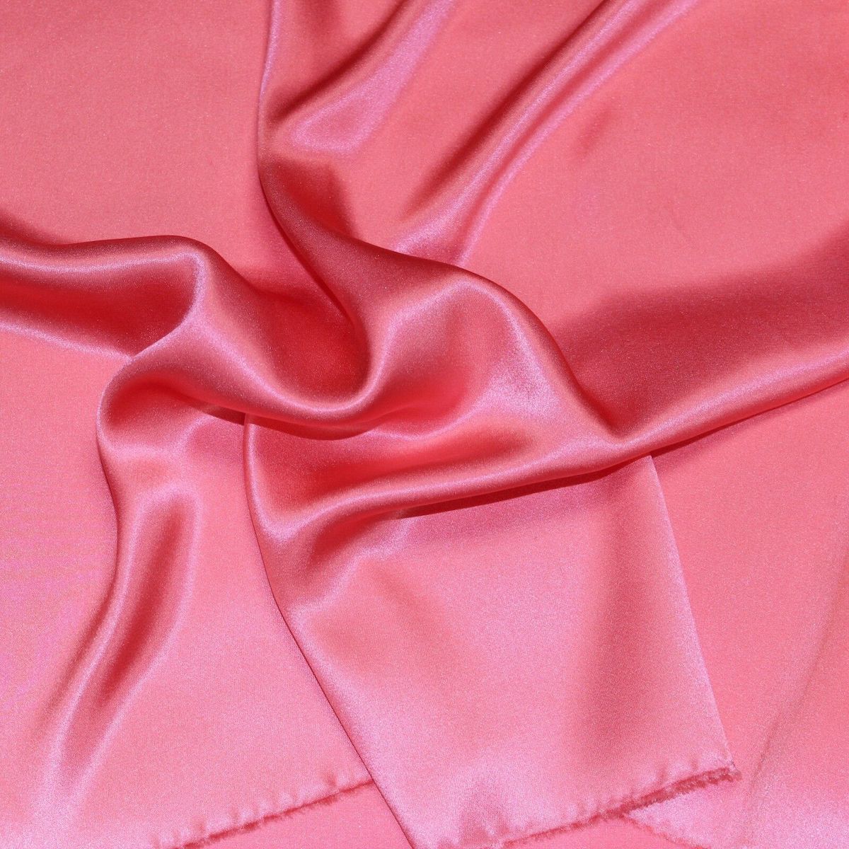 Coral Pink Silk Charmeuse Fabric - Fashion Fabrics Los Angeles 