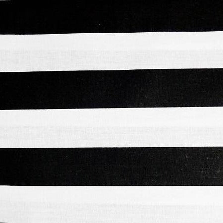 Black White One Inch Stripe Poly Cotton Fabric - Fashion Fabrics Los Angeles 