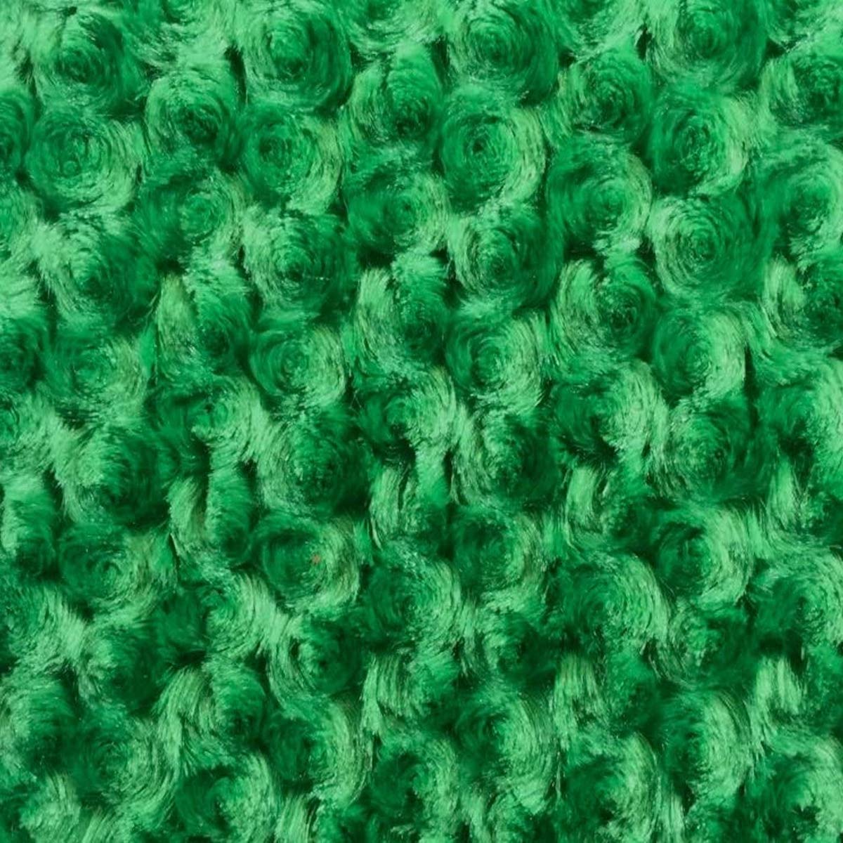 Emerald Green Swirl Rosebud Faux Fur Fabric - Fashion Fabrics LLC