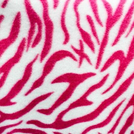 Hot Pink | White Zebra Print Fleece Fabric - Fashion Fabrics Los Angeles 
