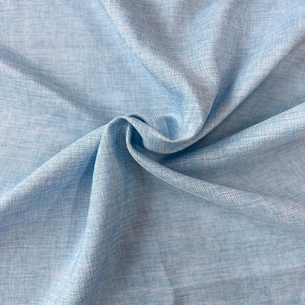 Tissu en fausse toile de jute vintage bicolore bleu bébé 