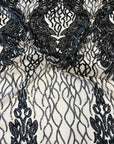 Black Lioness Stretch Sequins Lace Fabric