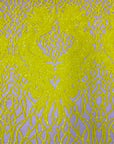 Yellow Lioness Stretch Sequins Lace Fabric