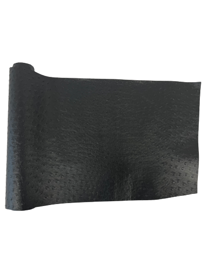 Tissu vinyle en simili cuir d&#39;autruche Saratoga noir 