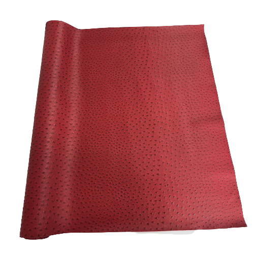 Tissu vinyle en simili cuir d&#39;autruche Saratoga rouge rubis 