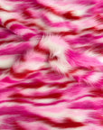 Tissu fausse fourrure Ysidro rose multicolore à poils longs 