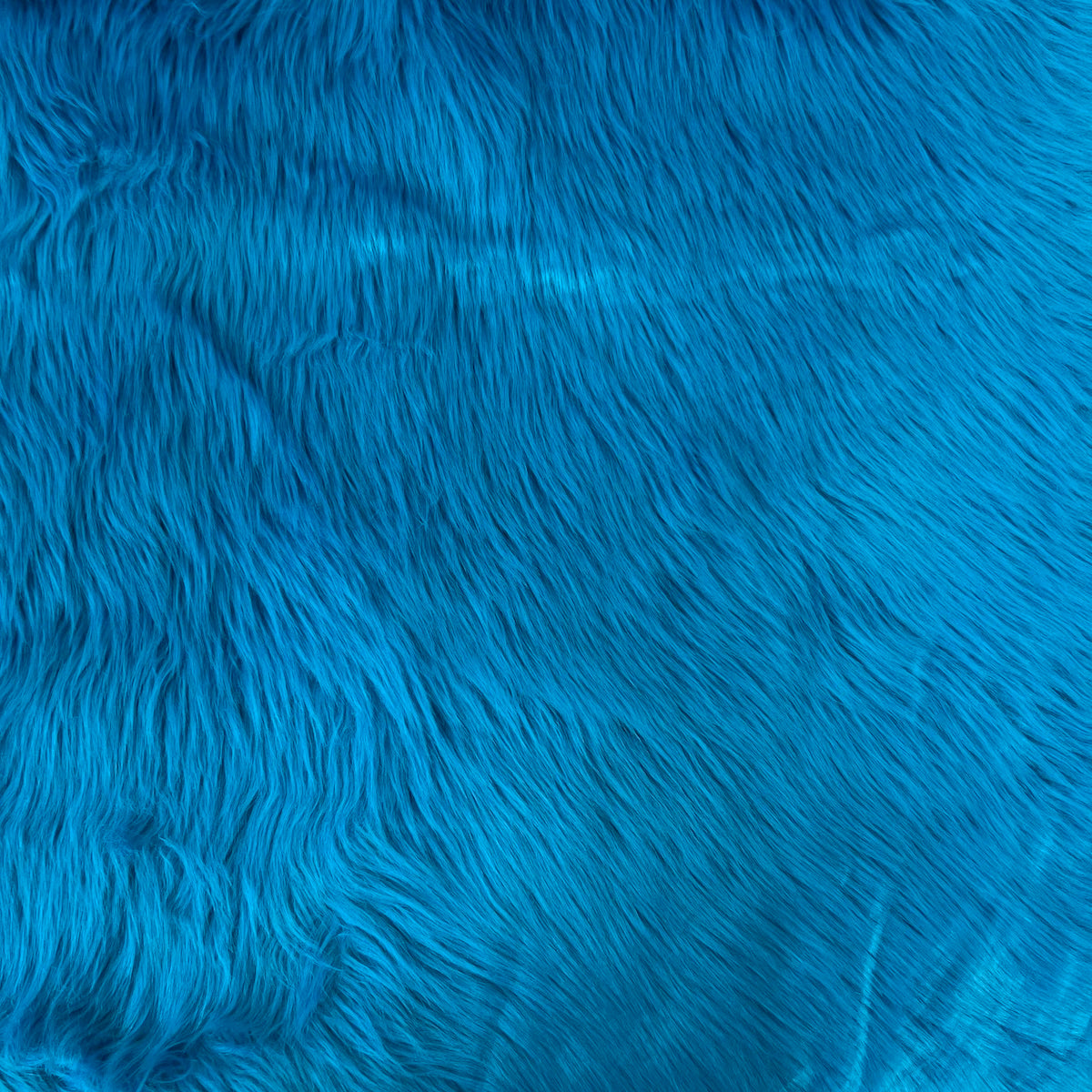 Tissu fausse fourrure à poils longs de luxe turquoise foncé